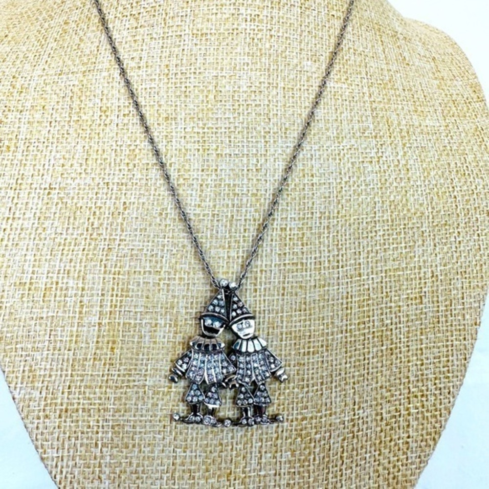 925 Jointed Scare Crows Pendants‎ CZ on a 18” Sterling Necklace 10.7